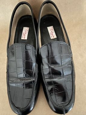 Black leather loafers size 39EU